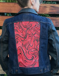 Image 1 of Custom Painted Levi's Women's Denim Jacket "Fire x Passion"
