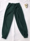 Bottle green drawstring joggers with pockets 