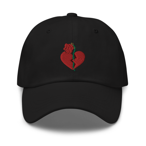 Image of Withered Roses & Broken Hearts Dad Hat (Black)