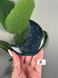 Image 2 of MOSS AGATE SELF STANDING MOONS