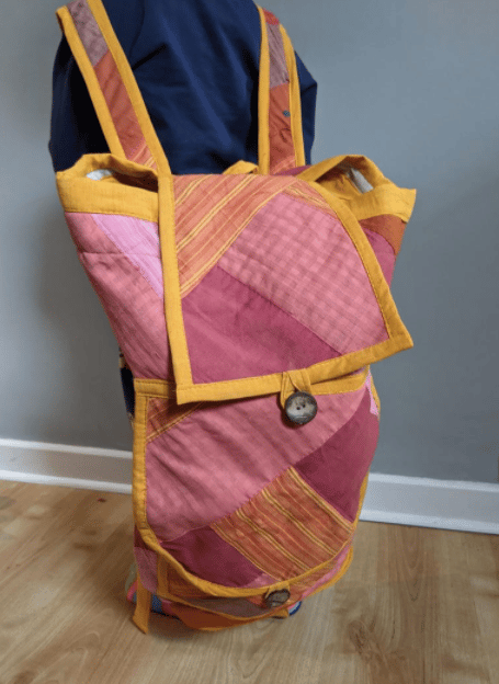 Image of Upcycled Fauji large cotton jute rucksack bag