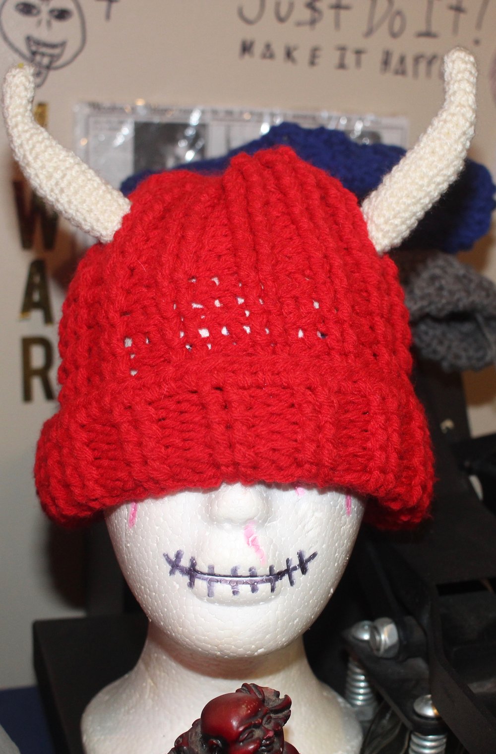 " Hell Boy " Skull Cap (Red x White)