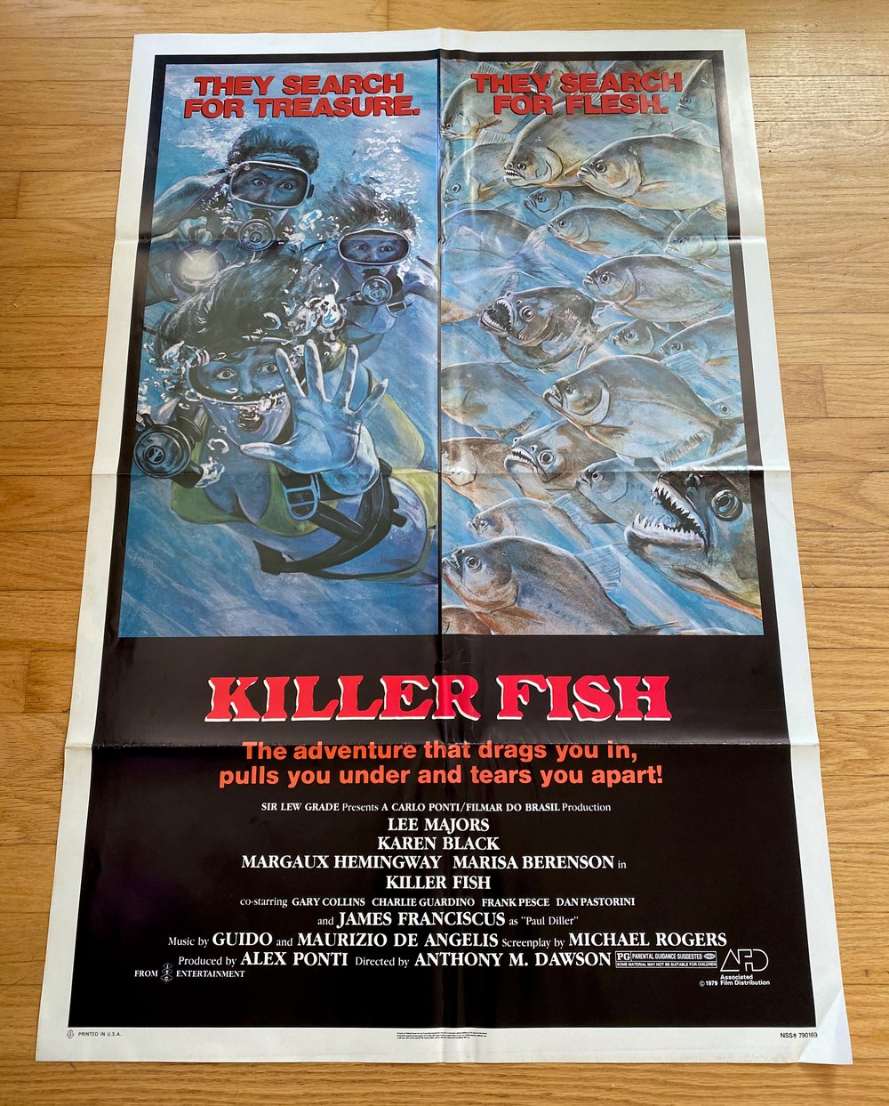 1979 KILLER FISH Original U.S. One Sheet Movie Poster