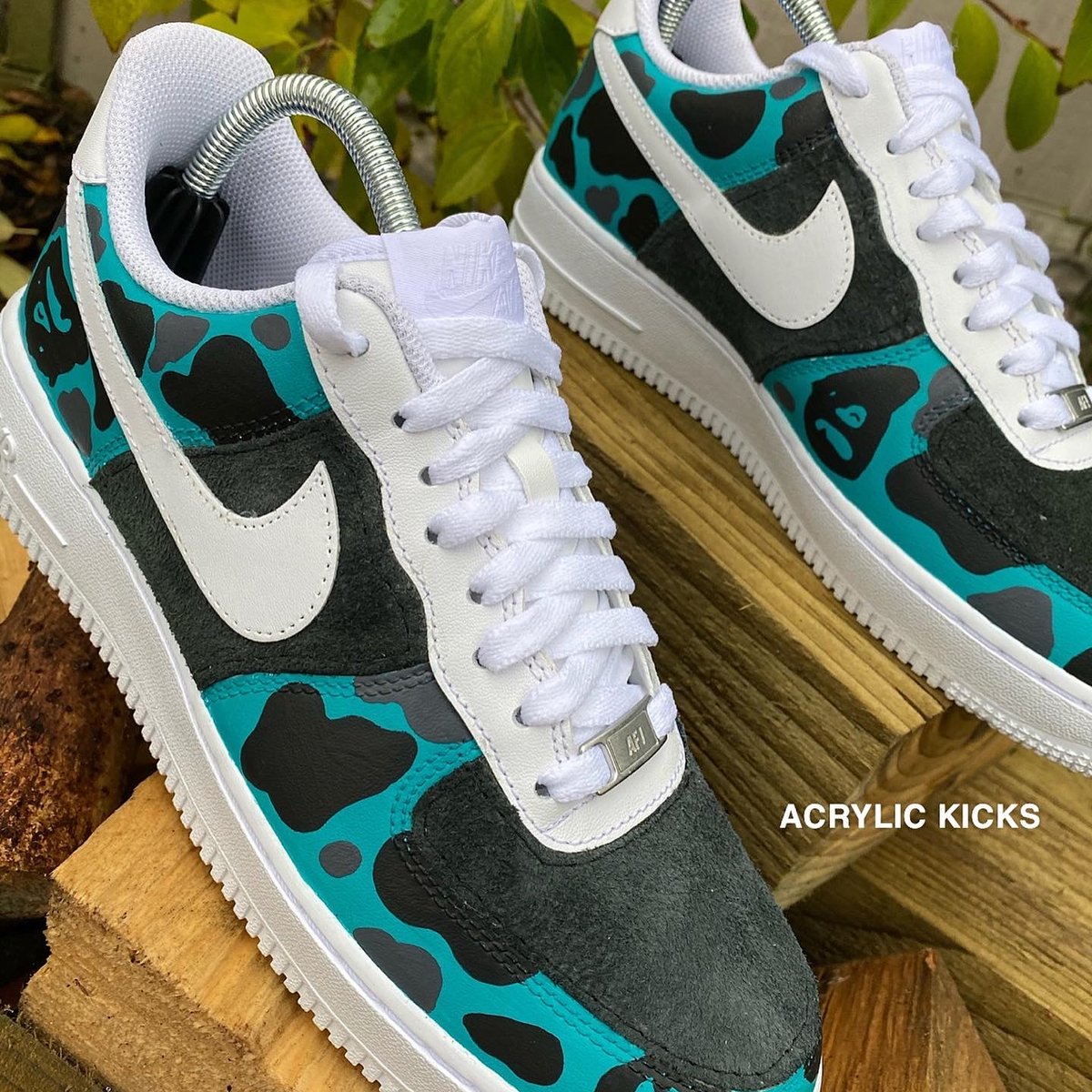 Nike AF1 Turquoise Bape Camo Acrylic Kicks