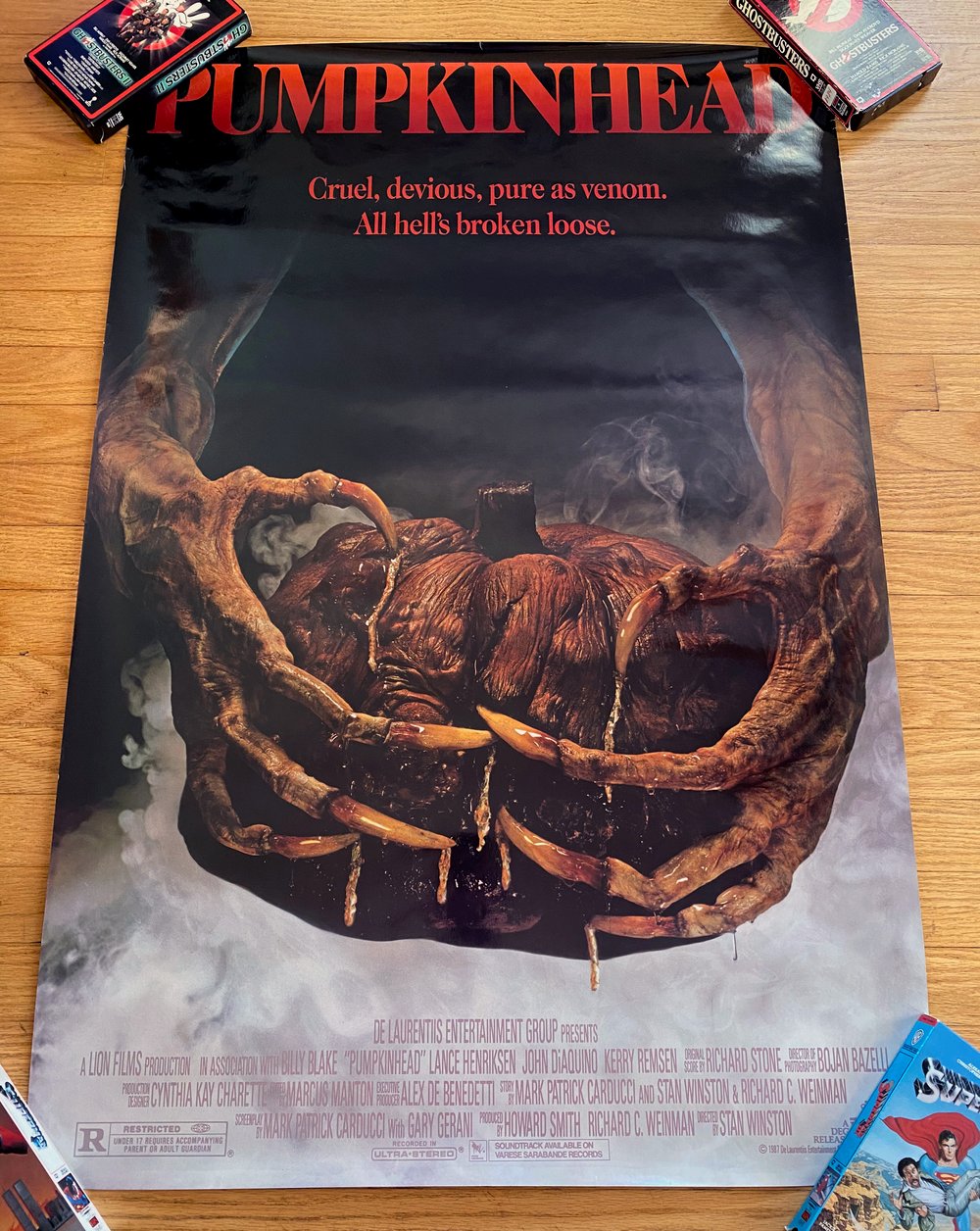 1988 PUMPKINHEAD Original International One Sheet Movie Poster