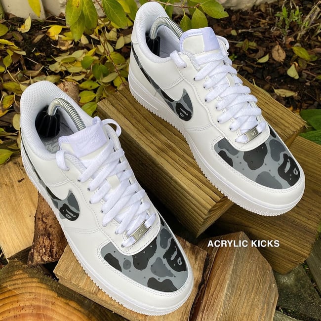 Nike AF1 - Grey Drip Bapes 