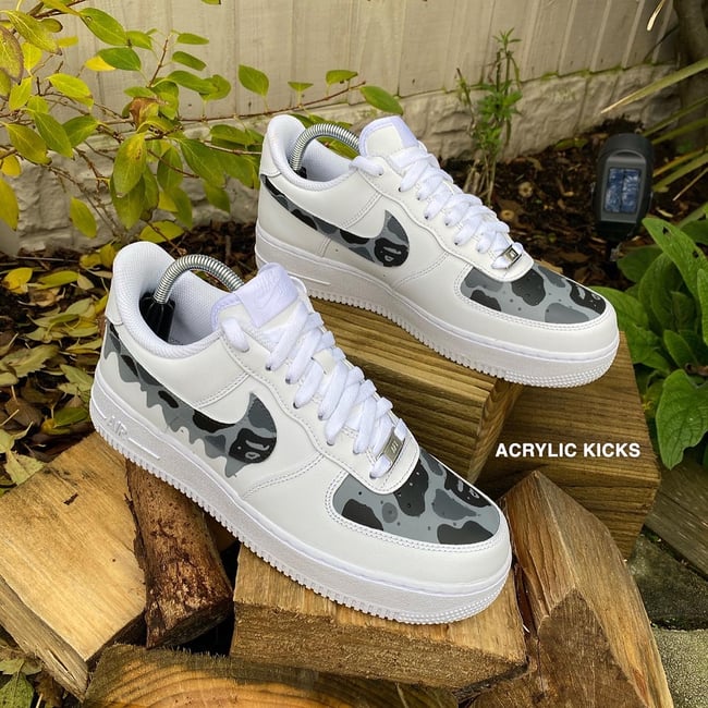Nike AF1 - Grey Drip Bapes 