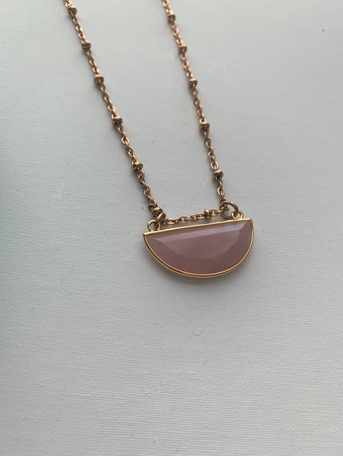 Image of MARI • Rose Quartz Shield Choker