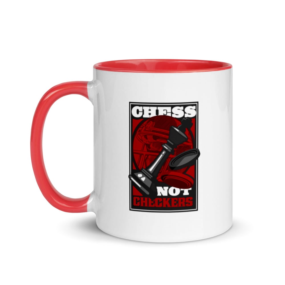 Image of Chess Not Checkers Mug with Red Interior