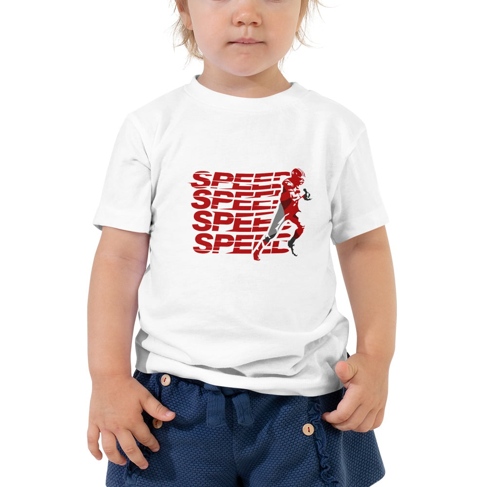 Image of Toddler Short Sleeve "Speed Speed" Tee (White)