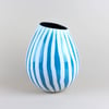 Studio white vase with blue stripes