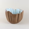 Brown and light-fog blue bowl