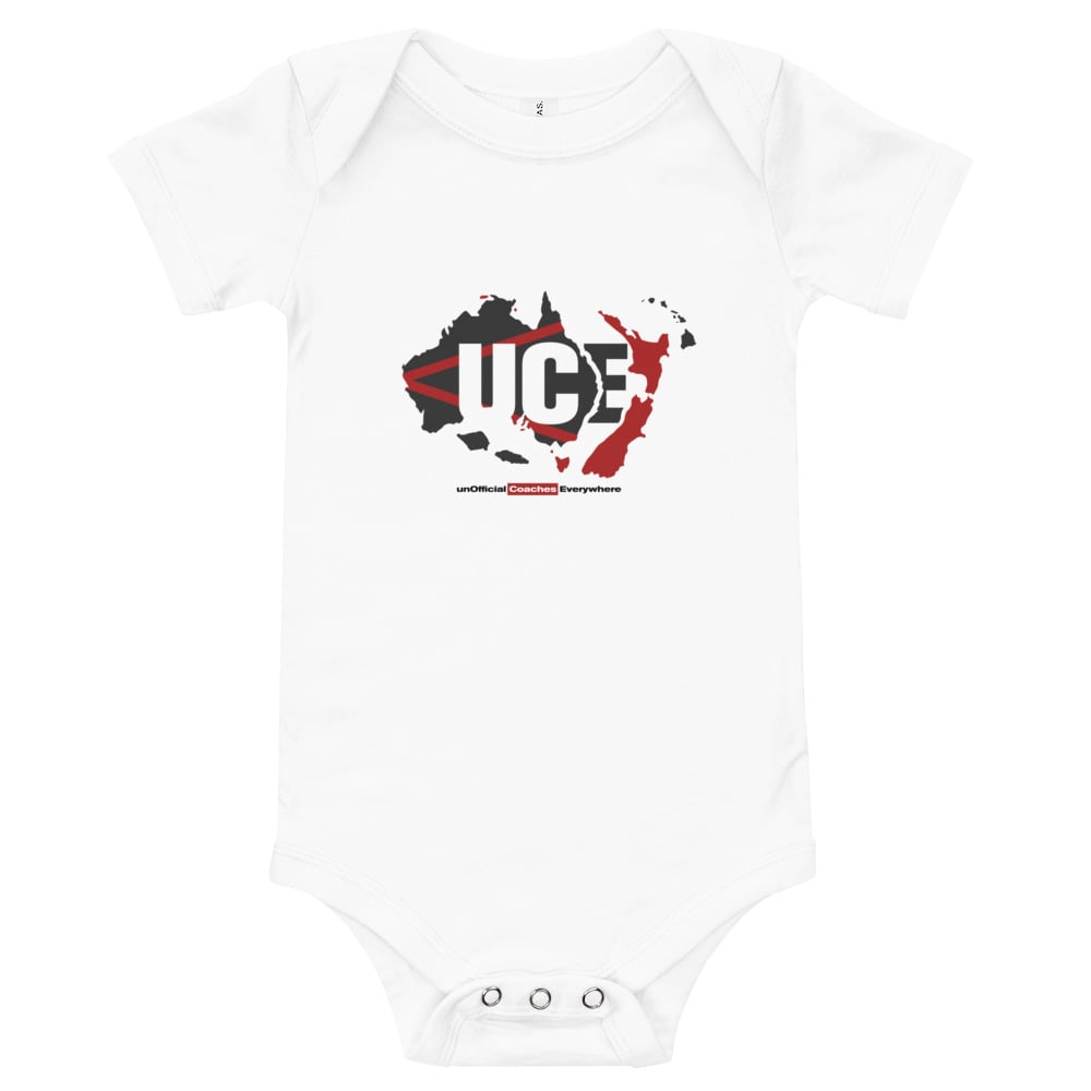 Image of Baby Unisex Short-Sleeve "UCE" Bodysuit (White)