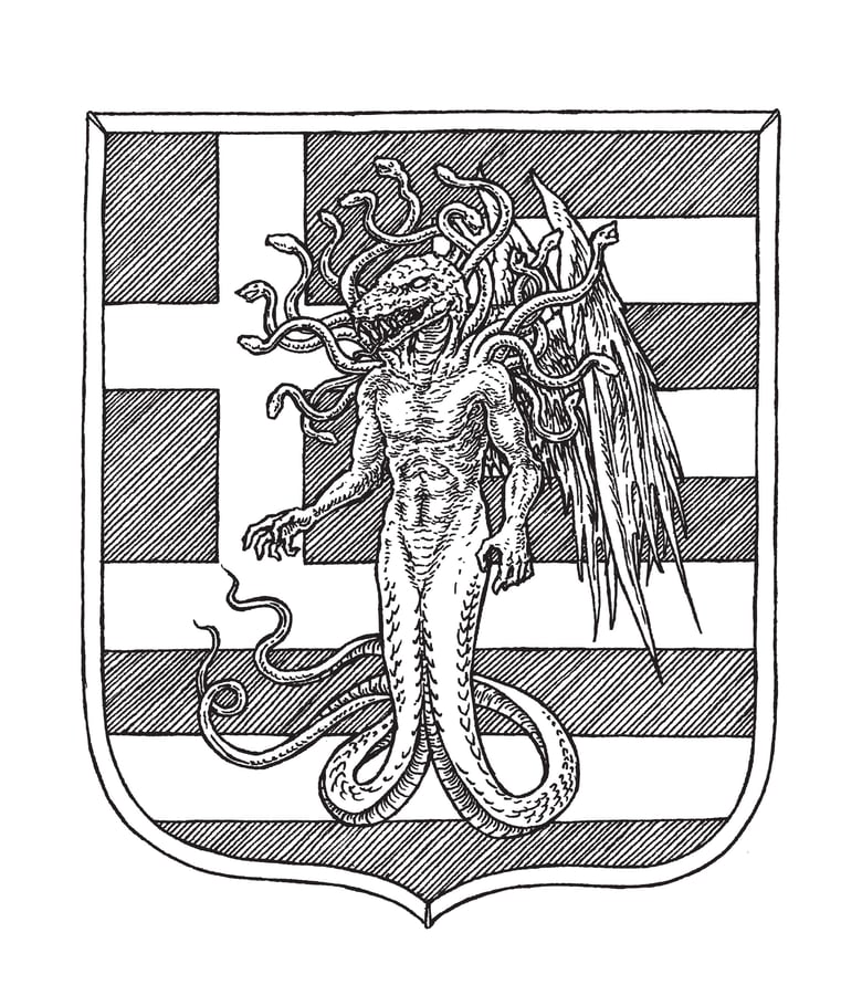 Image of SOLD - WISDOM - Coat of arms original artwork (Greece) 
