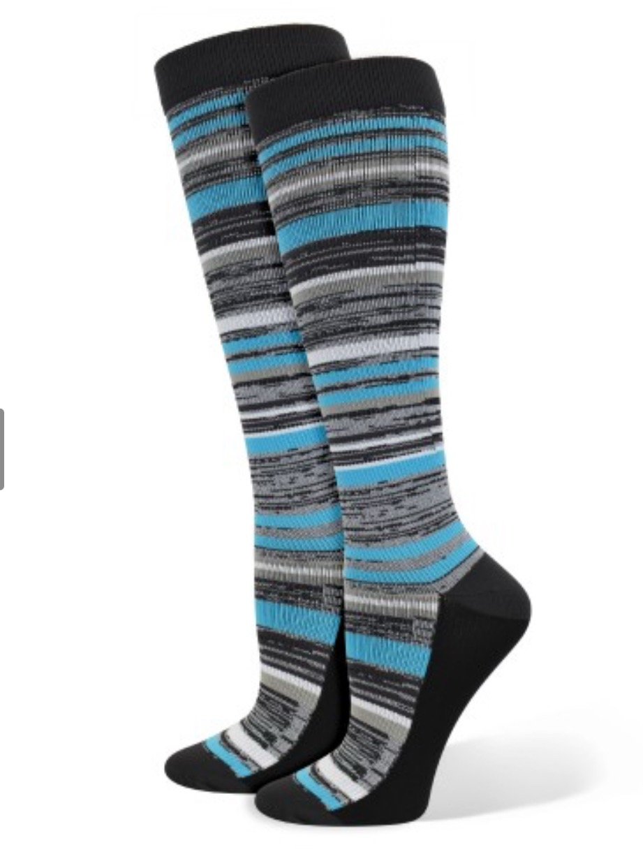 Image of Marled Blue Fashion Compression Sock