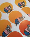 Yoga with Badger A4 Print