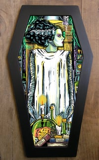 Bride of Frankenstein Coffin Framed Art Limited Edition