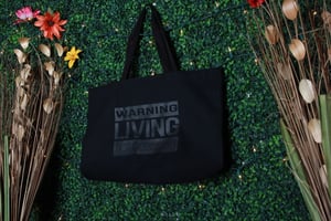Image of Warning Living not pressed Tote bags 