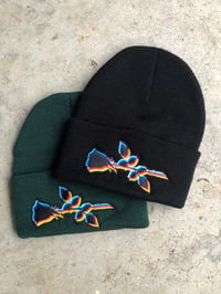 Image 1 of Embroidered Rose Beanie