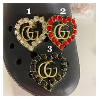 Image 1 of XL Heart charms to fit croc shoes