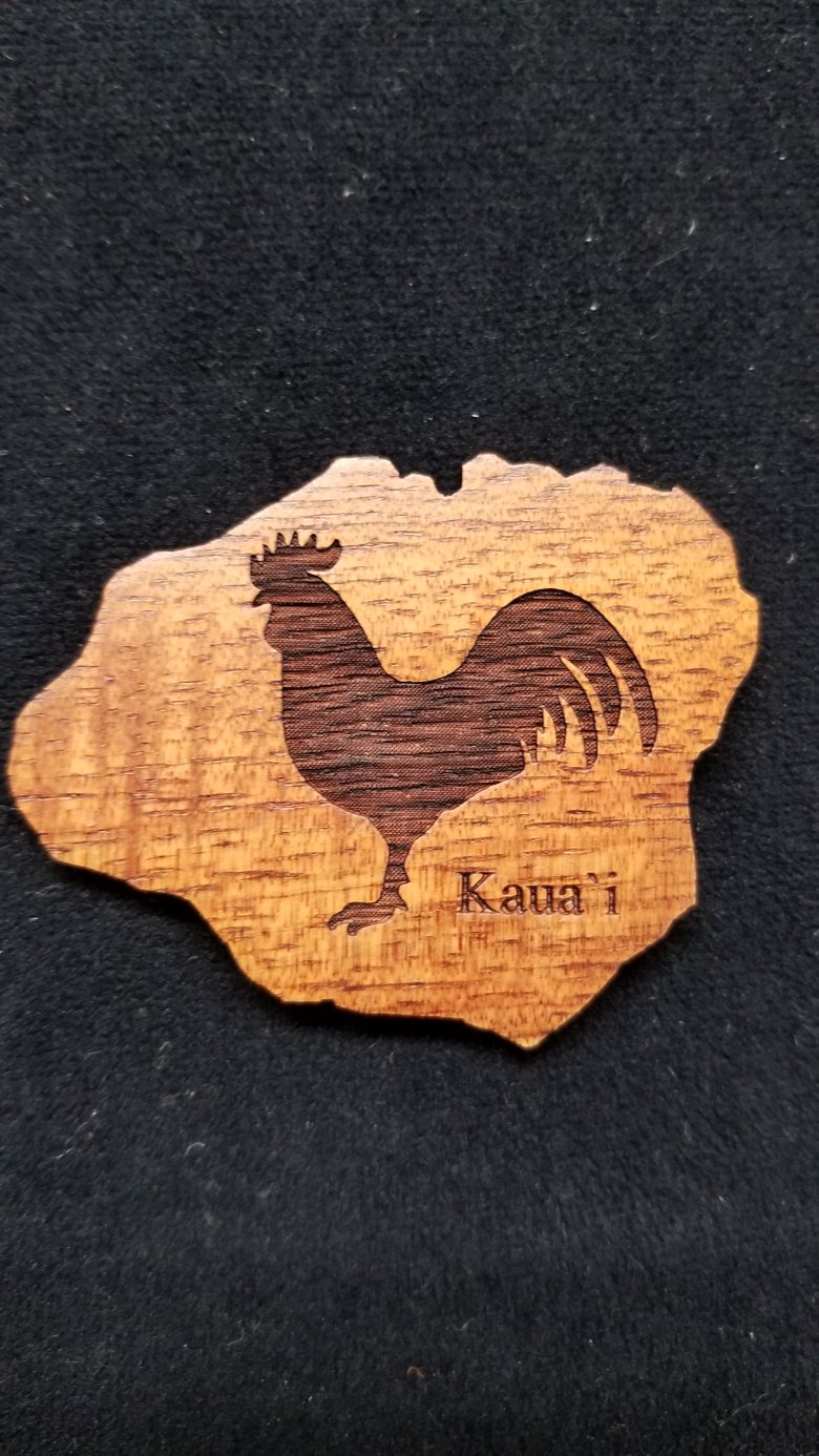 Image of Koa Wood Rooster Magnet