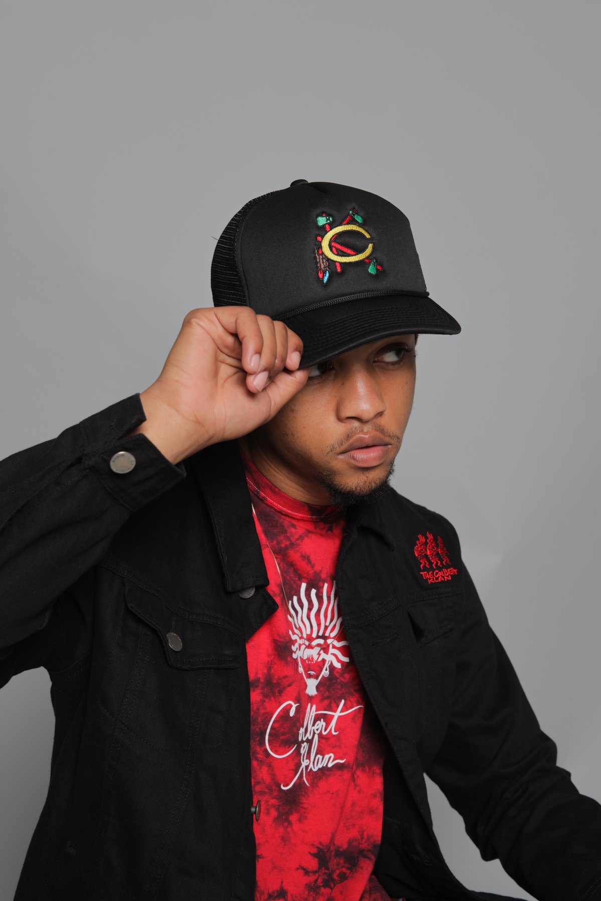 Image of Colbert Klan Indian style Trucker Hats. 