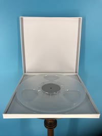 Image 2 of Burlington Recording 10.5" x 1/4" Clear Heavy Duty NAB Plastic Reel in White Hinged Set Up Box NEW