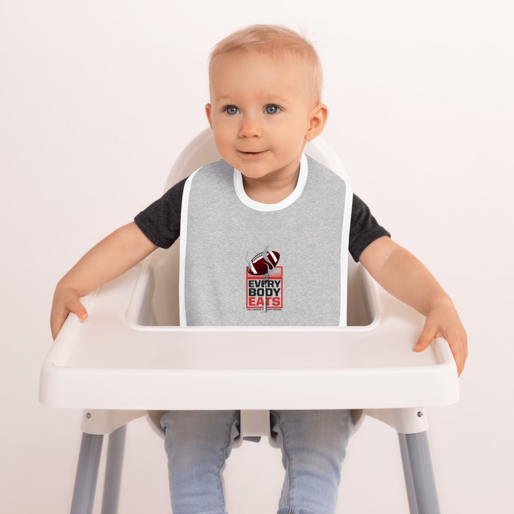 Image of Embroidered "EveryBody Eats" Baby Bib