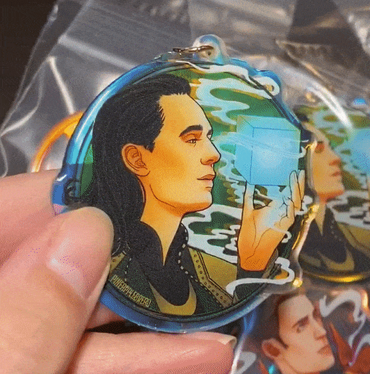 Radiant Iridescent Acrylic Keychain Charms
