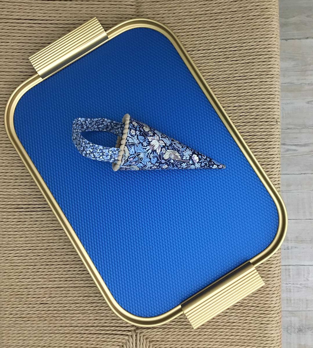 Image of Kaymet Tray Diamond, Cobalt/Gold