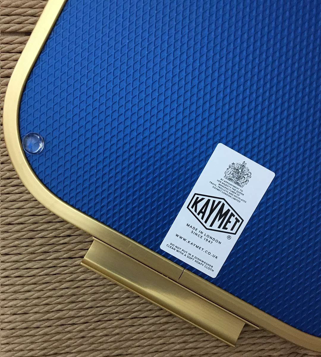Image of Kaymet Tray Diamond, Cobalt/Gold