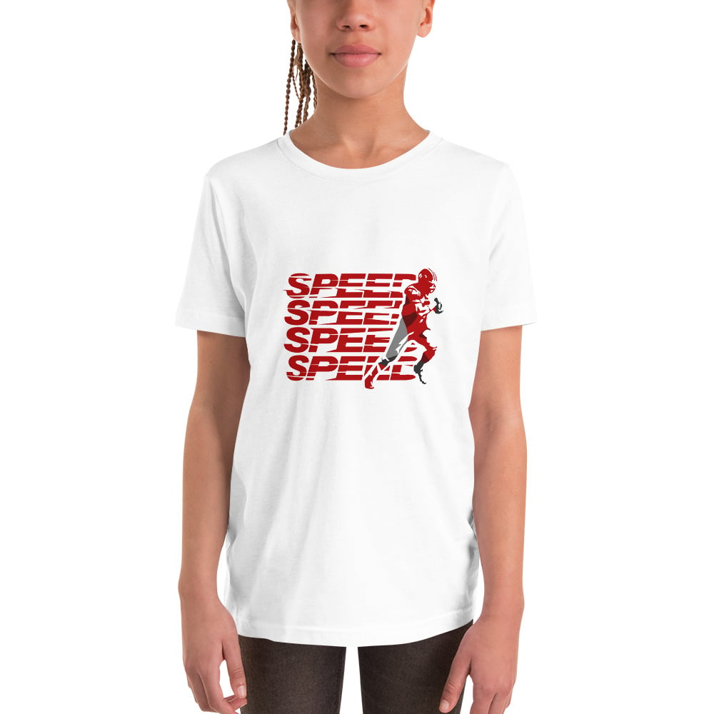 Image of Youth Short Sleeve "Speed" T-Shirt (White)