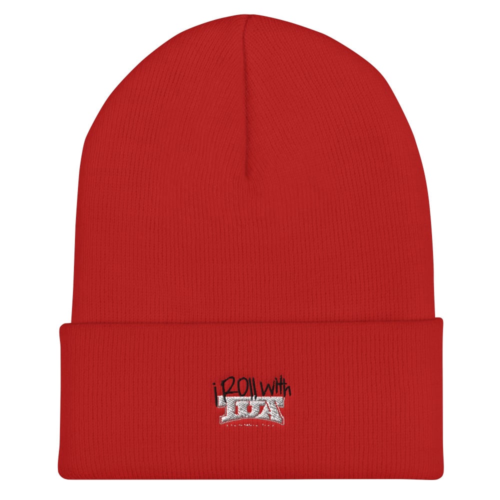 Image of Cuffed "I Roll With TUA" Beanie (Red)