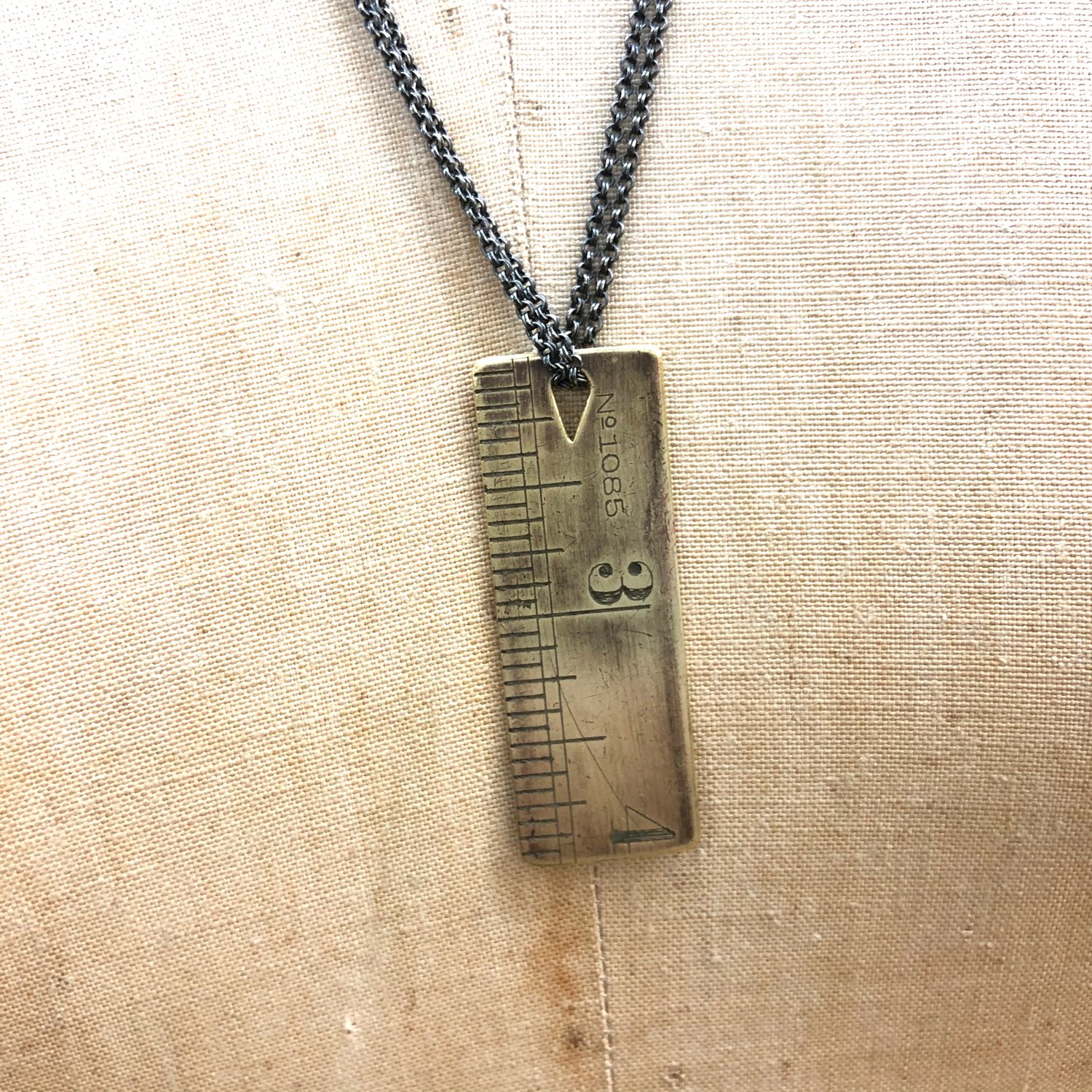 Image of vintage ruler necklace