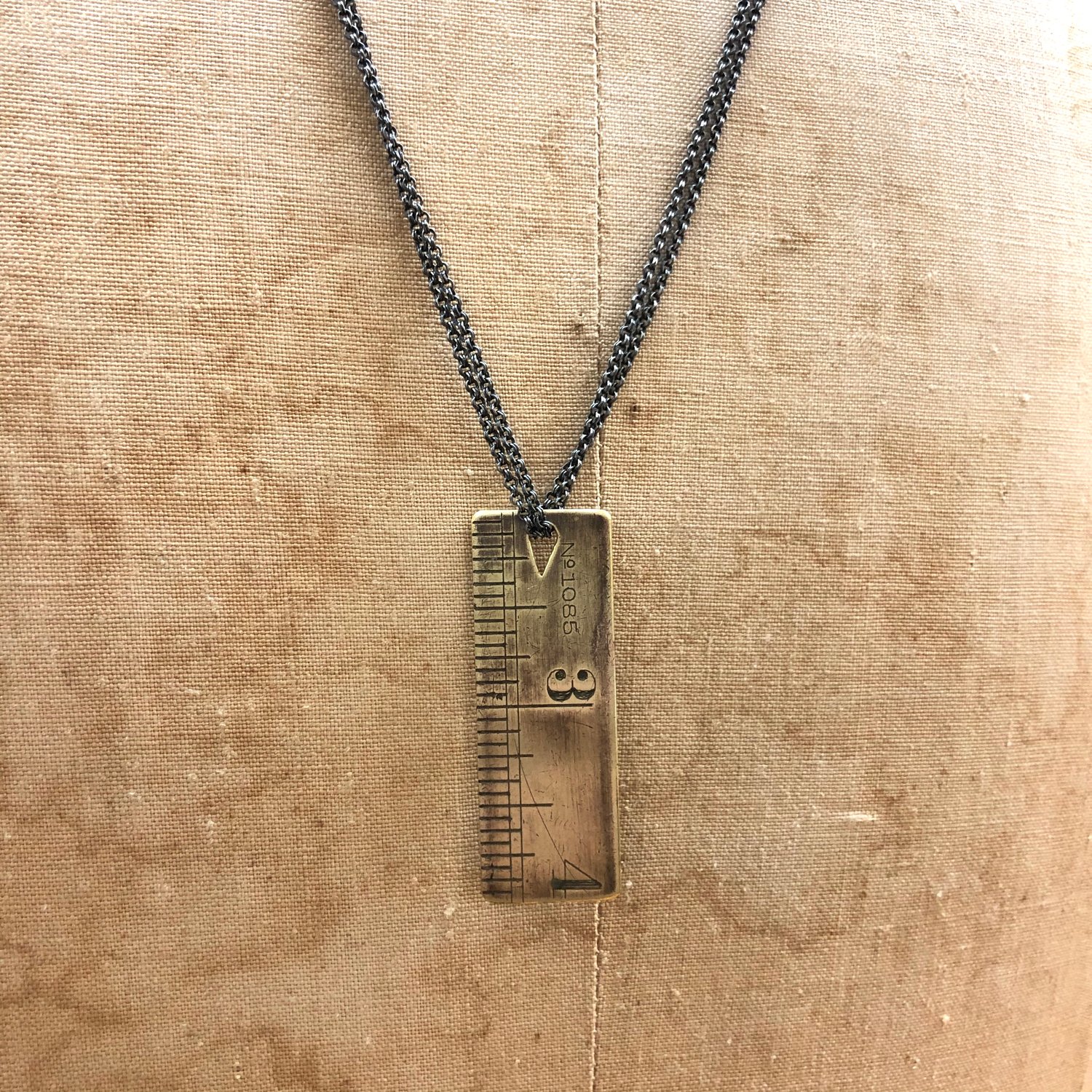 Image of vintage ruler necklace
