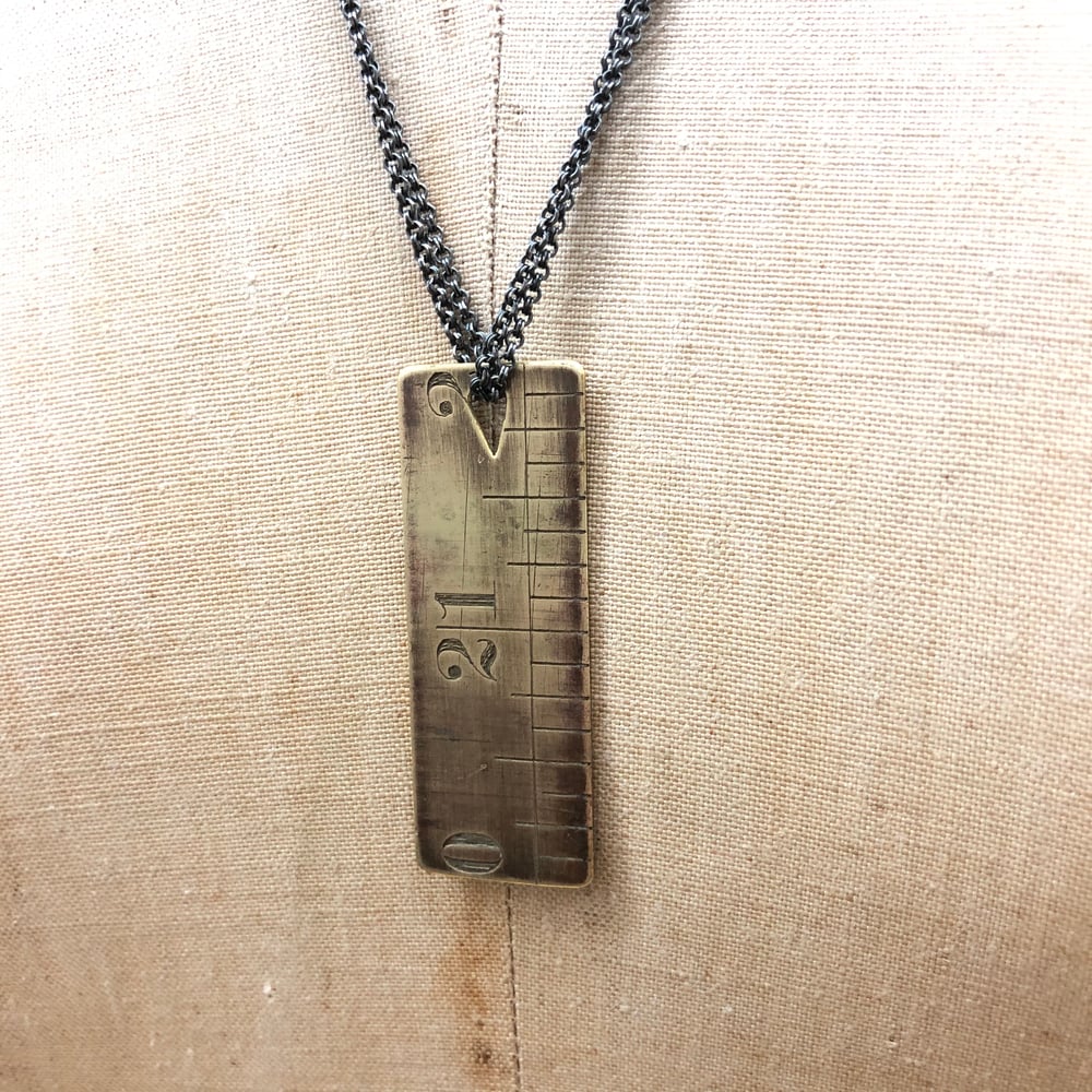 Image of vintage ruler necklace