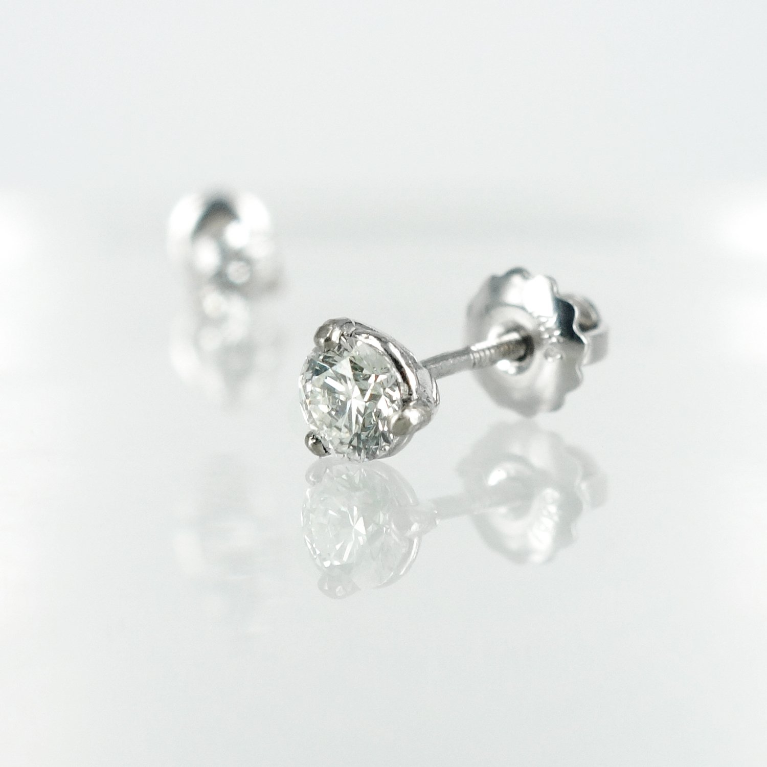 14k white gold diamond deals stud earrings