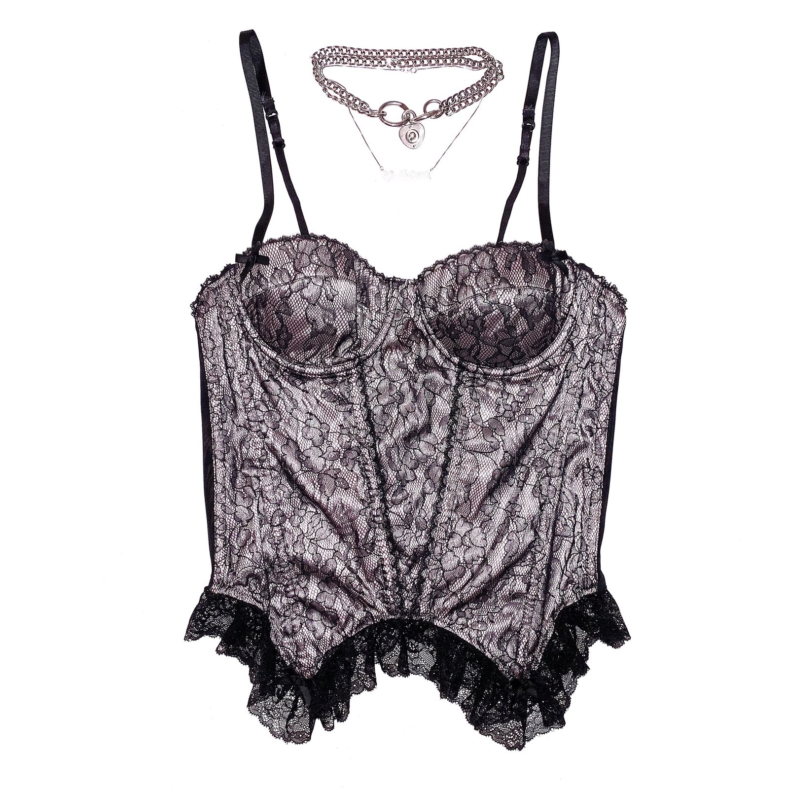 pink lace bustier top