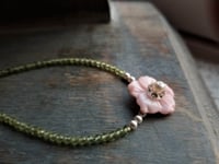 Image 2 of Pretty Pink Posie on Peridot Necklace