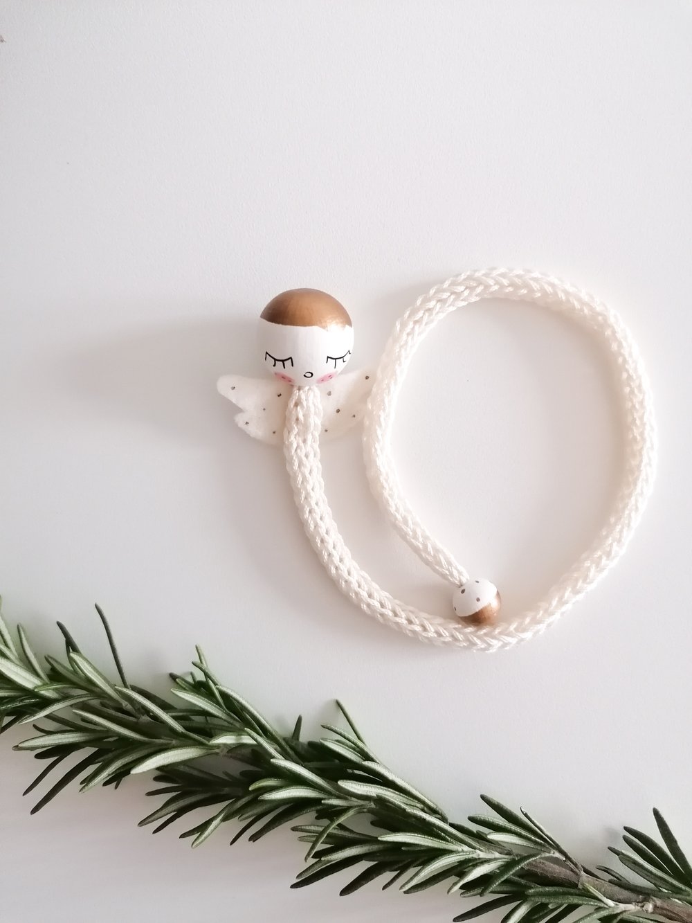 Image of White Angel bookmark with golden hair