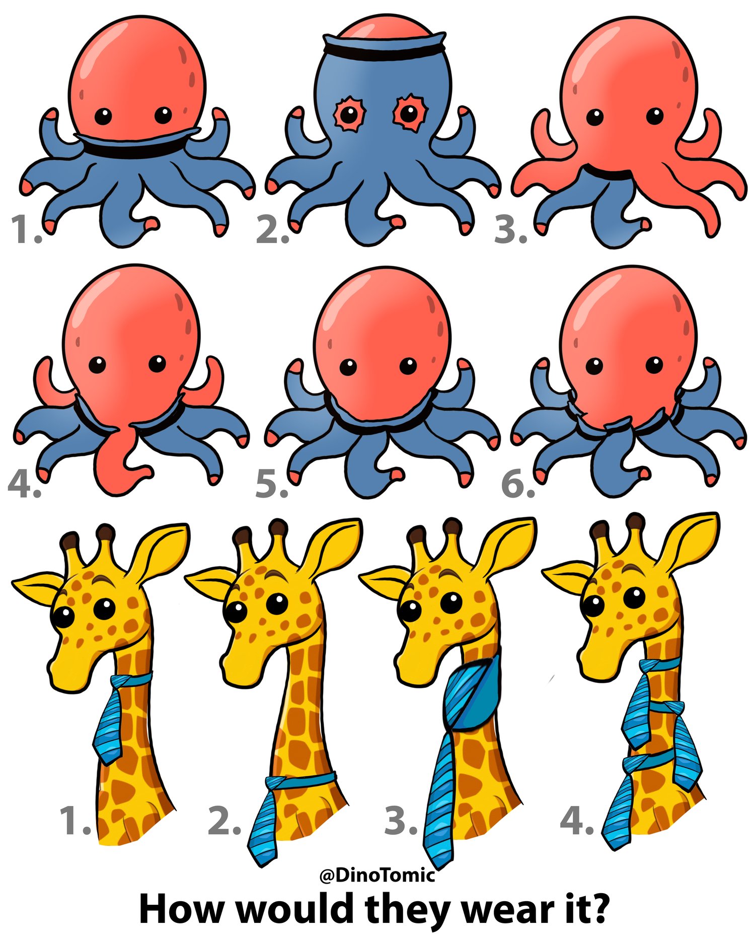 5 different types of aquatic animals clipart