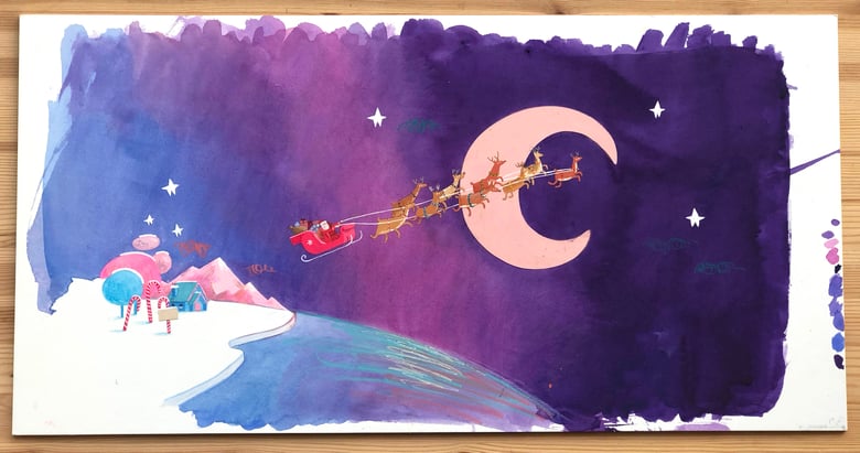 Image of Santa Post: Santa's flying sleigh