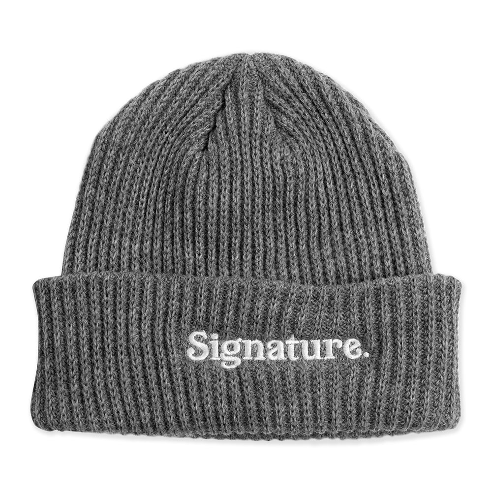 Image of LOGO BEANIE - HEATHER GREY