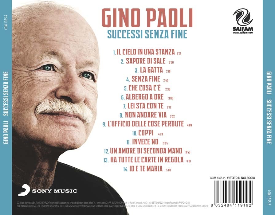 COM1355-2 // GINO PAOLI - SUCCESSI SENZA FINE (CD COMPILATION)