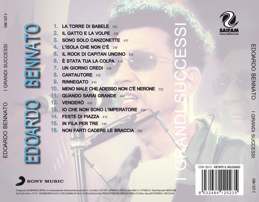 COM1357-2 // EDOARDO BENNATO - I GRANDI SUCCESSI (CD COMPILATION)