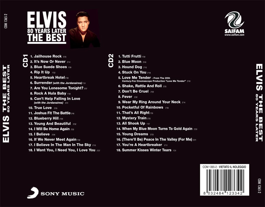 COM 1365-2 // ELVIS PRESLEY - ELVIS THE BEST 80 YEARS LATER (2 CD COMPILATION)