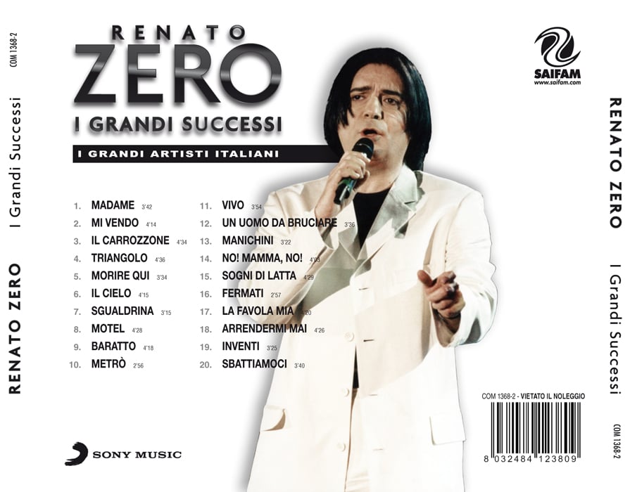 COM1368-2 // RENATO ZERO - I GRANDI SUCCESSI (CD COMPILATION)