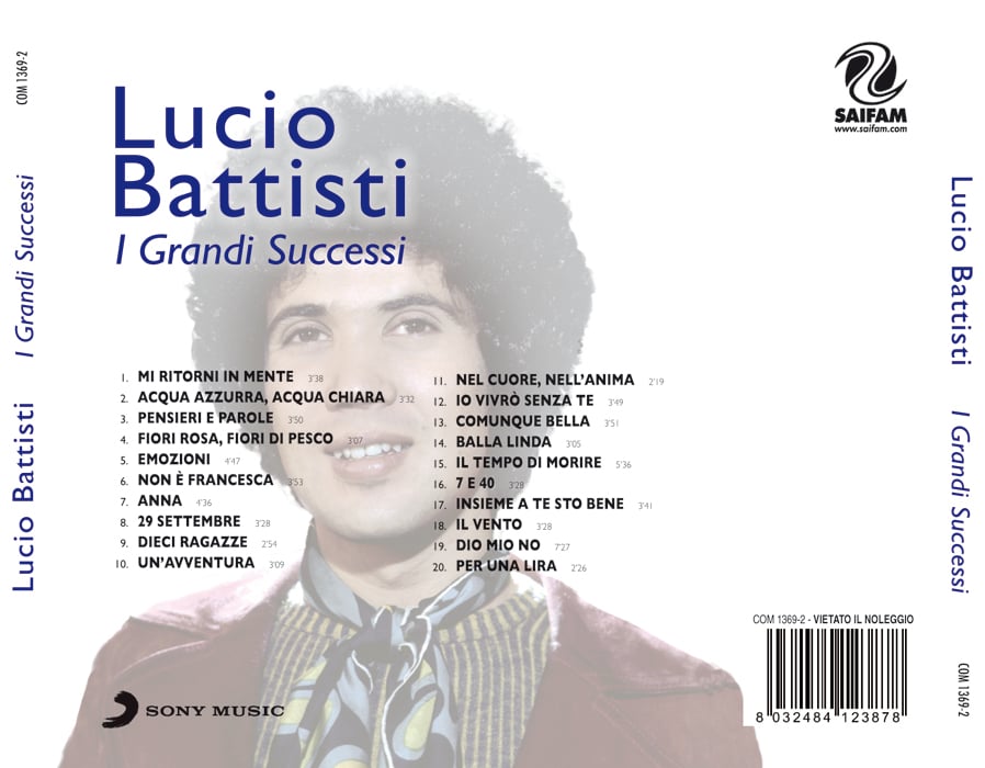 COM1369-2 // LUCIO BATTISTI - I GRANDI SUCCESSI (CD COMPILATION)