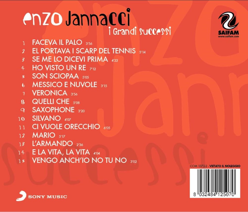 COM1372-2 // ENZO JANNACI - I GRANDI SUCCESSI (CD COMPILATION)