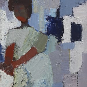Image of Mid-century, Swedish, Abstract Painting of a Girl